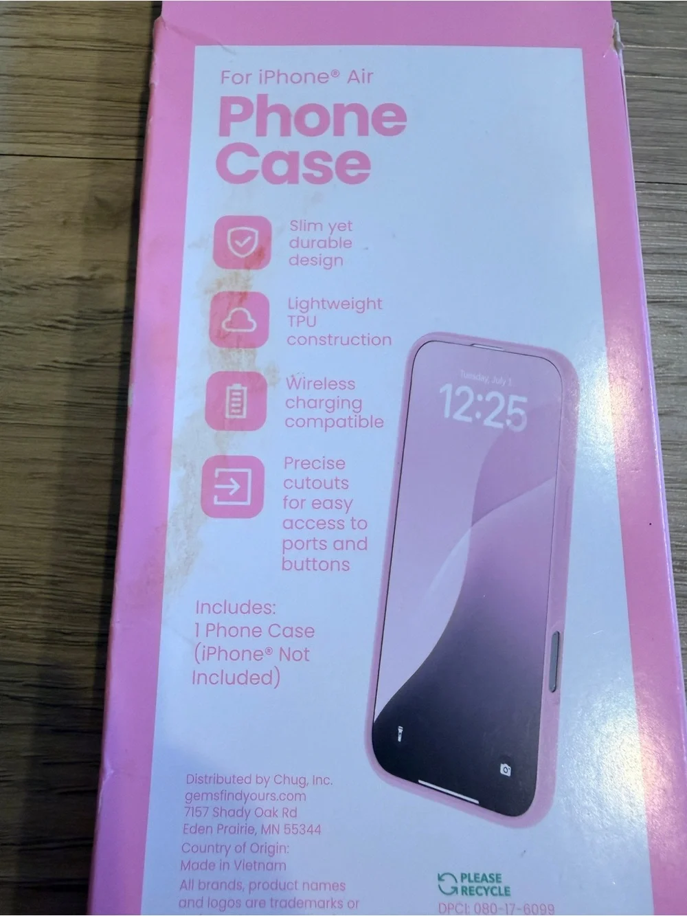 Pink iPhone Air Phone Case Wireless Charging Compatible New